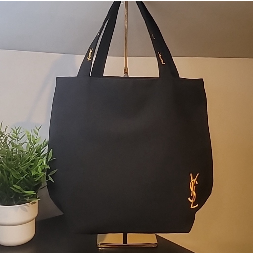 Yves Saint Laurent Parfums Black Novelty Tote Bag